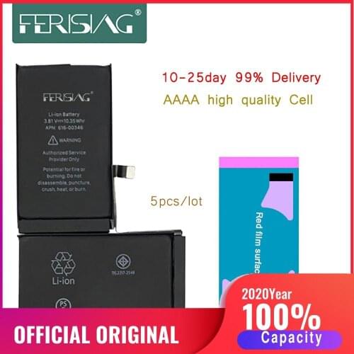 5Pcs/lot 100% Capacity Cell Phone Battery For iPhone X Repair bateria Replacement Batteries for iphoneX Fast Delivery