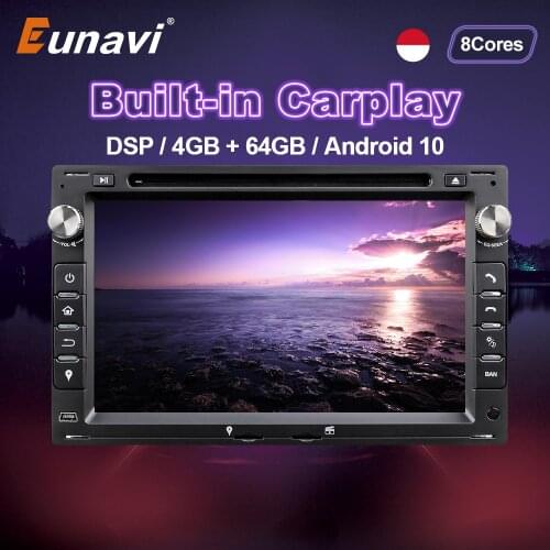 Eunavi Android 2 Din Car DVD Radio For VW Glof Bora Passat Mk5 Golf Mk4 Polo Jetta Seat Multimedia Player Navigation GPS 2Din