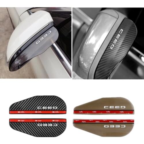 Car Side Rear View Mirror Rain Eyebrow Visor Rain Shield Shade Cover for Kia Ceed Accessories