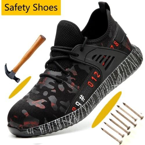 Anti-Smashing Steel Toe Safety Work Shoes Men Anti-Puncture Stylish Work Footwear Work Shoes for Men Comfortable Climbing Shoes