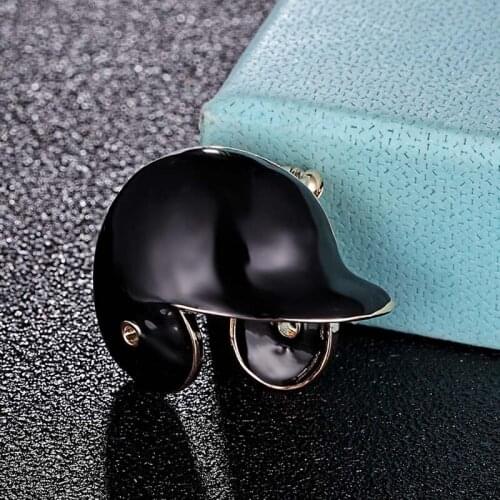 Zlxgirl new Arrival Red and jet Baseball Cap Shape Brooches Fashion Enamel hijab pins Boys Men Sportsman Hat Clothes Accessories