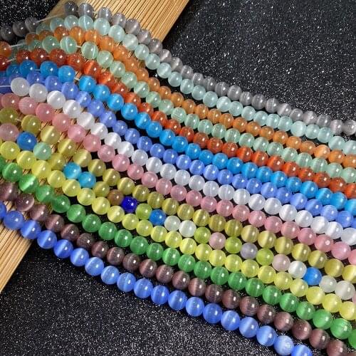 Natural Stone Beads Cat Eye Stone Loose Beads For DIY Necklace Bracelet Handiwork Sewing Craft Jewelry Accessory Making