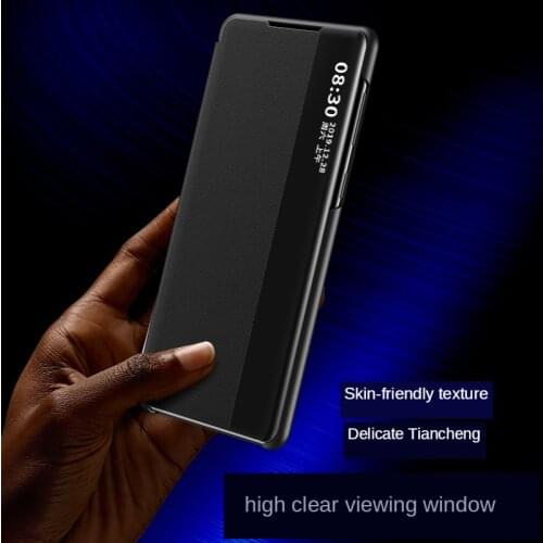 Clear View Flip Case For Huawei Mate 40 Pro P30 P40 Lite Leather Stand Case for Honor 20 Lite P Smart 2020 2021 Protective Cover