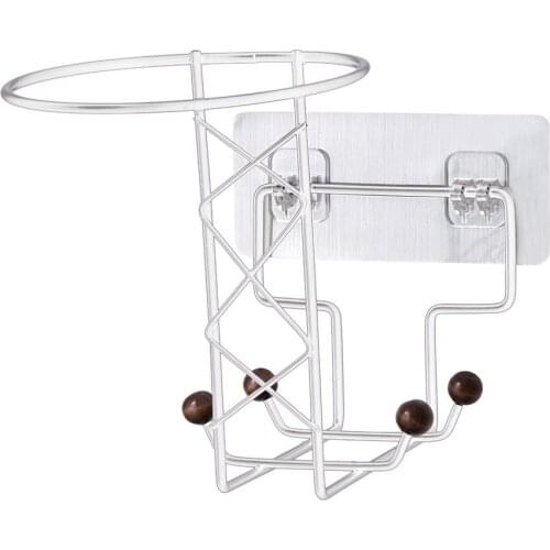 Helmet Holder Multifunctional Wall-mounted Helmet Hanger Hanger Rack Wall Mounted Hook For Coats Hats Caps Helmet Rack Black