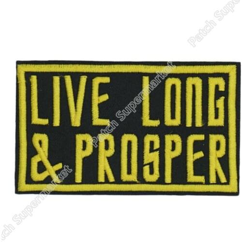 3.5" Live Long and Prosper Logo TV MOVIE Series Costume Embroidered Emblem punk applique iron on patch
