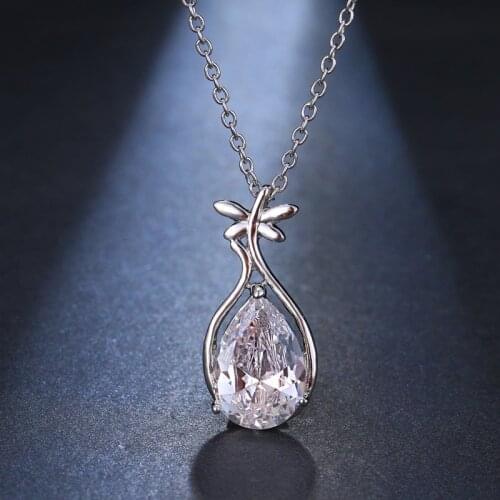 Emmaya Brand Luxury Cubic Zircon Jardiniere Shape Pendant Necklace for Women Fashion Wholesale Crystal Jewelry Wedding Gift