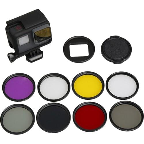RuigPro 8 in 1 52mm Filters for GoPro Hero 7 6 5 Black Waterproof Case UV CPL Red Purple Filter for Go Pro 7 Accessory Set