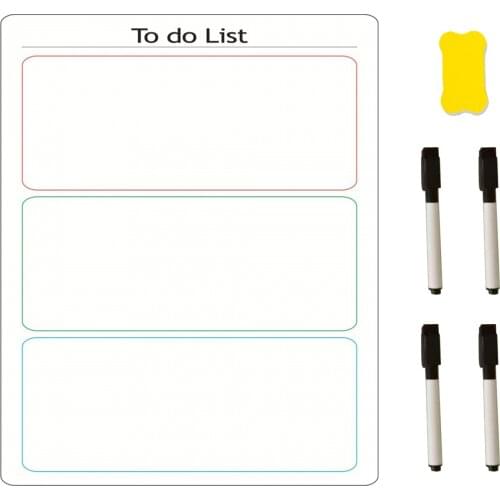 Calendar Rectangle Magnetic Weekly Planner Shopping Daily White Board 4 Marker Fridge Magnet To Do List Dry Wipe Family Meal