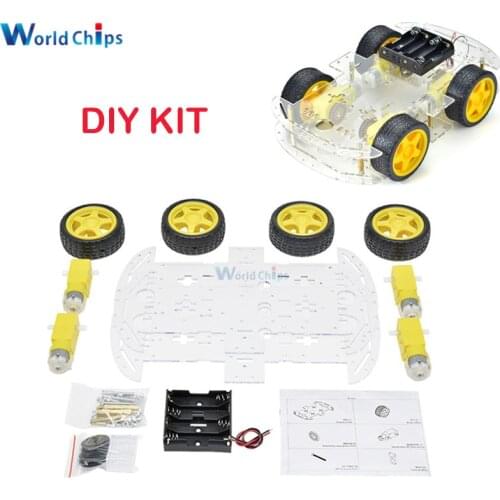 Smart Car Kit 4WD Smart Robot Car Chassis Kits Car With Speed Encoder and Battery Box for Arduino Diy Kit