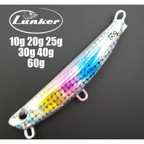 Lunker metal jigs 10g 20g 25g 30g 40g 60g inshore fishing jigging lures baits mackerel saltwater glow shining