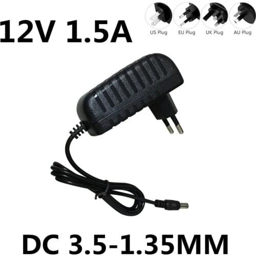 Power adapter DC 12V 1.5A 1500MA AC 100-240V converter charger power supply 12 V Volt For Projector US EU plug DC 3.5 * 1.35MM
