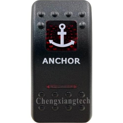 Printed Red Switch Cap - ANCHOR- for Carling Arb Led Light Car Boat Bar Rocker Switch 12v 24v, Cover Only !!! No Switch Base