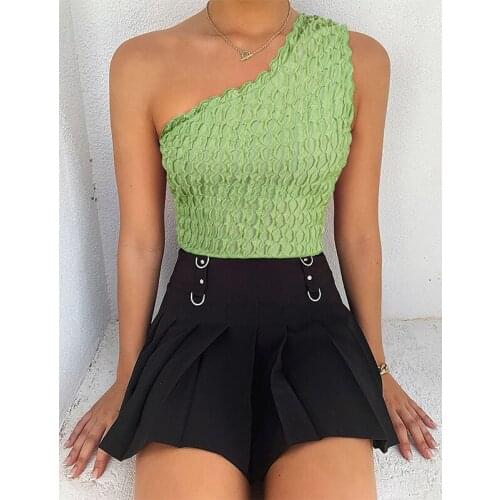 2021 new hot style European womens top womens summer hanging neck solid color small vest