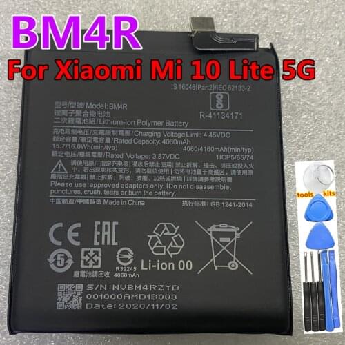 New Original High Quality 4160mAh BM4R Battery For Xiaomi Mi 10 Lite Batteries