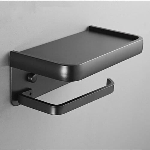 New Carved Bathroom Paper Space Aliminum Alloy Roll Holder Phone Shelf Mobile Phone Towel Rack Toilet Paper Holder Tissue Box