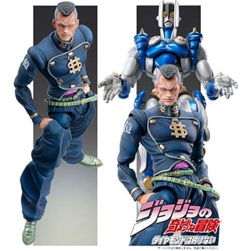 Original Medicos Super Action Statue JoJos Bizarre Nijimura Okuyasu Stand-in THE HAND Abbacchio Action Figure Model 16cm