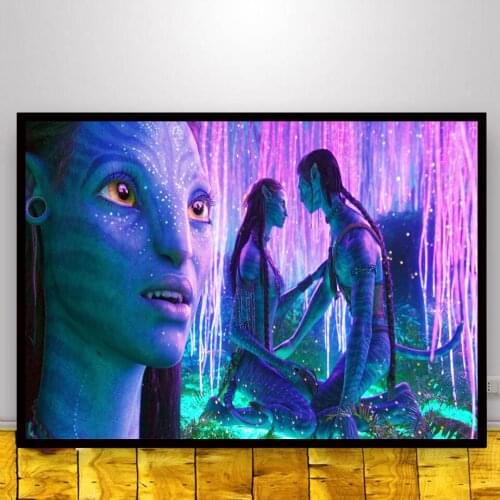 Poster Avatar 2 2021 Movie Neytiri Wall Picture Modern Fabric Prints Family Living Room Bedroom Decoration