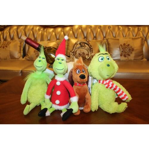 Grinch Plush Toys 18-32cm Grinch Toys Christmas Grinch Max Dog Soft Stuffed Dolls For Kids Gift