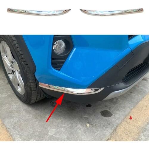 Fit For Toyota RAV4 2019 2020 Chrome Styling Accessories Bumper Front Corner Protector Guard Sill Decorative Cover Trim
