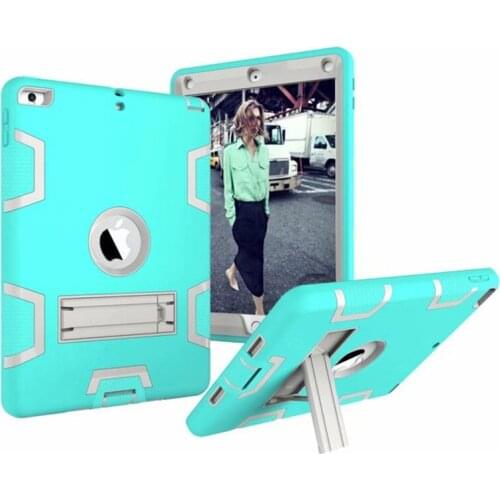 Shockproof Silicone Case For iPad Air 2 A1566 A1567 Funda for ipad 6 Kids Safe Armor Heavy Duty Rubber Anti-Scratch case + Film