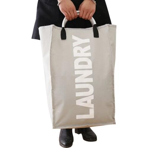 Folding Laundry Basket Dirty Cloth Storage Bag Large capacity clothes toys storage Bag Baskets with alloy handle