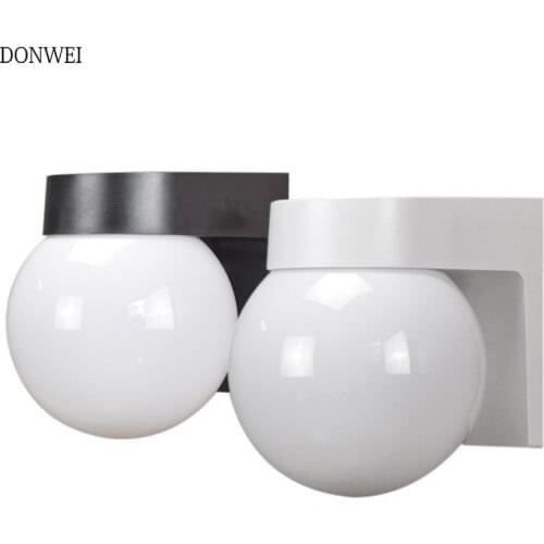 DONWEI E27 LED wall lamps Acrylic glass ball wall lights Outdoor Sconces for passage corridor Bedroom bedside lamp AC85-265V