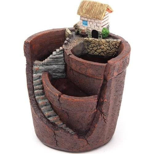 Home Decor Vase Plants Potted Resin Flower Pots Sweet House Fairy Novel Garden Planter For Home Decor Office Garden Decoration