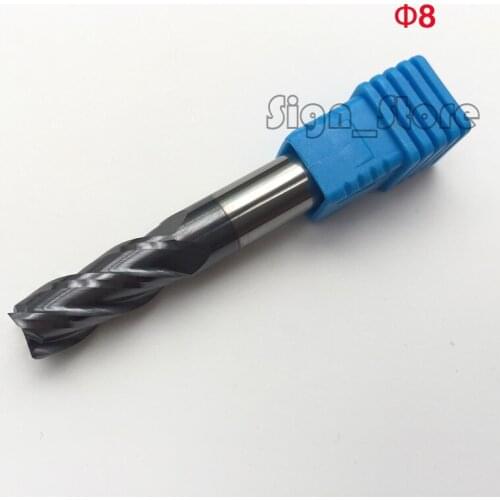 2pcs/set 4F carbide end mill HRC55 4 Four Flute Milling cutter cnc Router endmill End milling bit cnc cutting tool 8*8*20*60mm