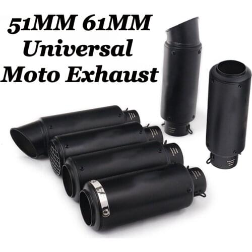 Universal 51MM 60MM Motorcycle Modified Exhaust Muffler Dirt Bike Exhaust Pipe For FZ6 CBR250 CB600 CB400 MT07 ATV Z900 FZ10