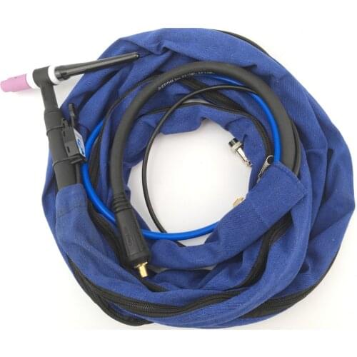 WP-17F Complete 4M TIG Torch Air Cooled 150Amp Flex Head Welding Hose Cable 12 Foot Burner Quick Fitting Euro Plug 16-25 M16*1.5