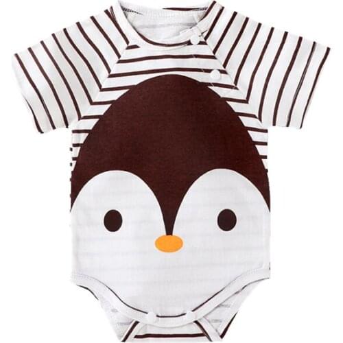 Newborn Kids Clothing Summer Baby Boys Girls Short-sleeved Fart Clothes Baby Onesies Triangle Cotton Blue Little Bunny Costume