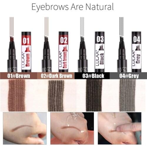 Women Liquid Eyebrow Pen 4 Fork Tip Sketch Makeups Waterproof Long Lasting MH88