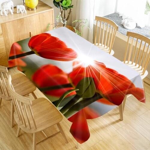 1pcs 3D Wedding Tablecloth Bouquet Table Table Cloth Flowers Tulips Table Cloth Birthday Party Dinner for Home Decortion