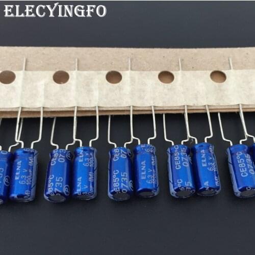 10pcs 100uF 6.3V100UF Japan ELNA RE3 Series 5x11mm 6.3V100uF Audio capacitor