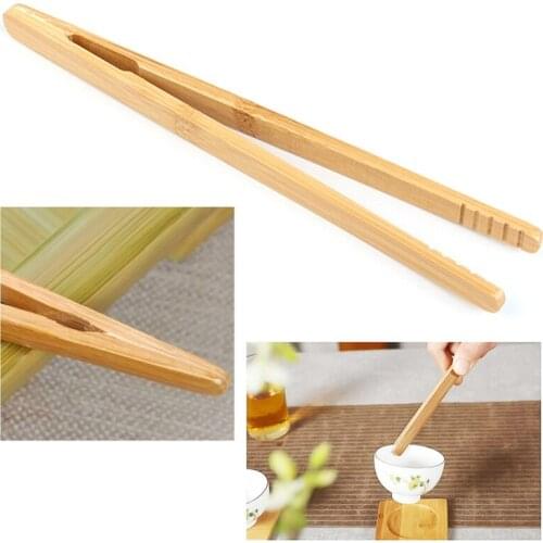 2pcs/set Tea Clips Wooden Tea Tweezer Bacon Salad Food Toast Bamboo Tongs Anti-scalding Tea Straight Clips Teaware Supplies