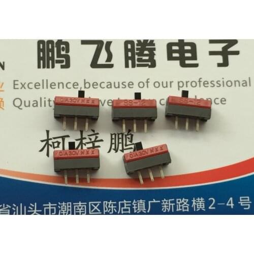 2PCS/lot Original Japanese NKK day open toggle switch 3 feet 2 gear straight plug sliding switch SS-12SDP2 2.54mm