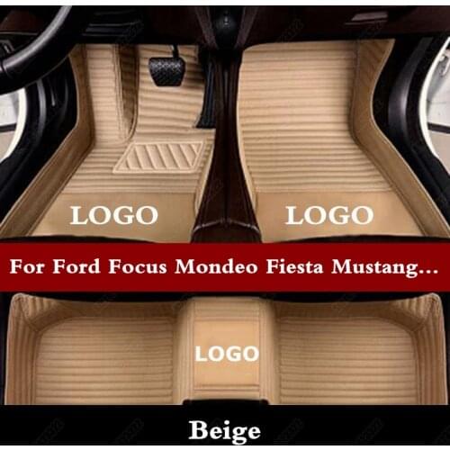 3D Car Floor Mats Foot Mat for Ford Focus Mondeo Fiesta Mustang S-max Non-slip Leather Car Accessories Automobile Carpet Cover
