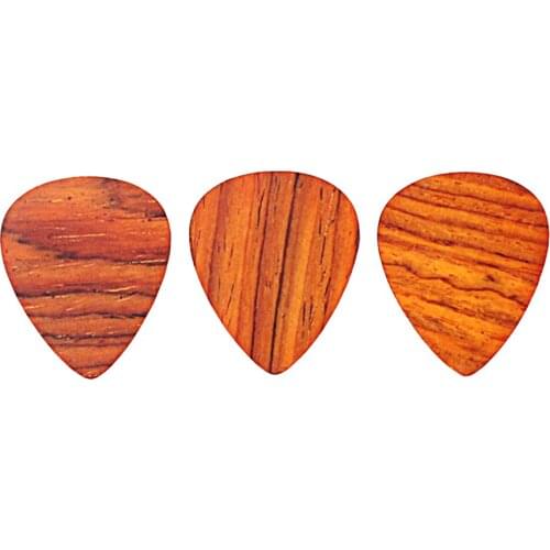 3x Hearted Shape Picks Wooden Guitar Pick Rose Wood Guitar Plectrum