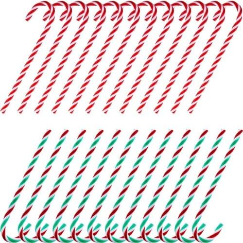 48Pcs Christmas Plastic Fake Candy Canes Twisted Toy Crutch for Christmas Tree Hanging Decorations
