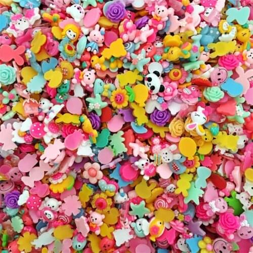 50Pcs/Lot Korean Style Girls Acrylic Hair Accessories DIY Phone Shell Patch Material Tool Cartoon Candy Ornaments Cute Headdress