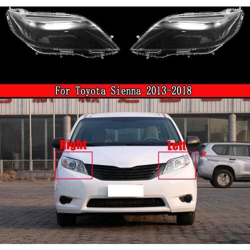 Car Headlight Cover Lens Glass Shell Front Headlamp Transparent Lampshade Auto Light Lamp For Toyota Sienna 2013~2018