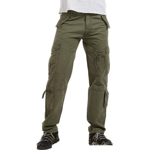 Straight Cargo Pants Cotton Mens Baggy Multi-pocket Long Trousers Mens Casual Autumn Men Male Bottoms Plus Size 40