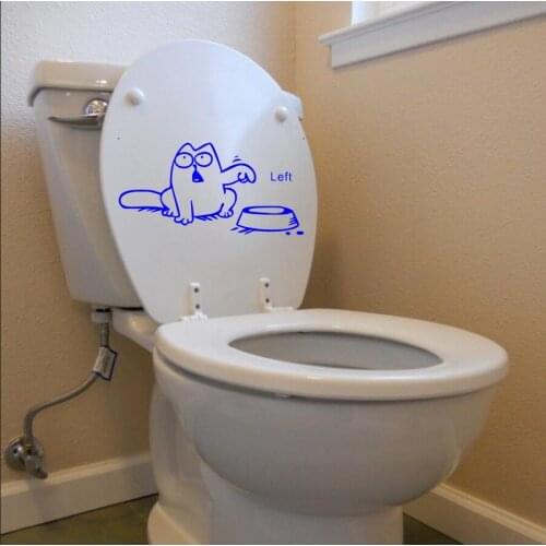 Funny Cartoon Cat Vinyl Art Car Laptop Window Tank Wall Sticker Bowl Cat Mural Decals Wall Sticker Toilet Pets stickers Y-272