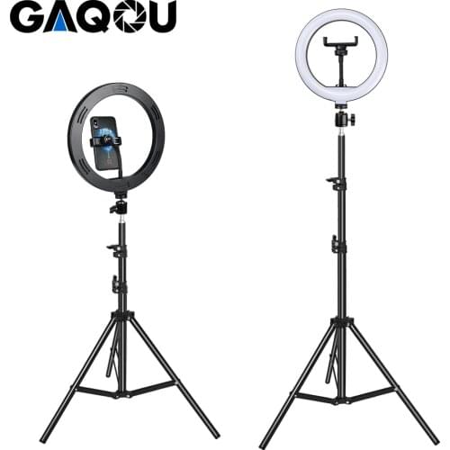 GAQOU Selfie Ring Lamp Led Light with Tripod Phone Holder For Mobile Makeup Video Camera Photography Lighting For Youtube VK