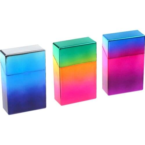 1Pc Chrome Color Smoking Accessories Automatic Press Cover ABS Plastic Cigarette Case Smoking Storage Box For Lady And Women