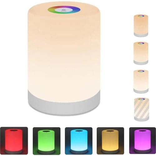 Innovative LED Touch Control Night Light Induction Dimmer Lamp Smart Bedside Lamp RGB Color USB Change Rechargeable Night Lamp