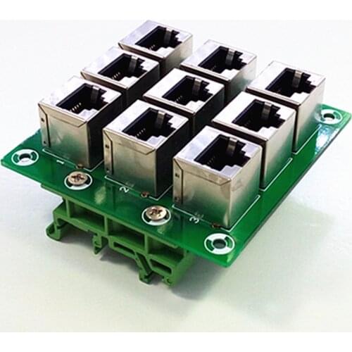 RJ45 8P8C Jack 9-Way Buss Breakout Board,Terminal Block, Connector