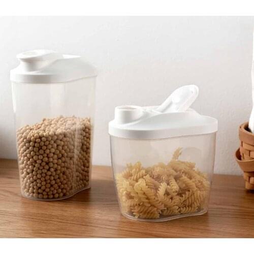 Single Plastic Cereal Dispenser Storage Box Kitchen Food Grain Rice Container Portable Grain Storage Cans Storage Organizer