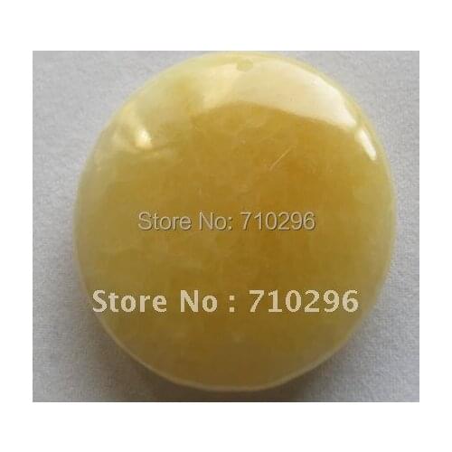 Stone Jewelry Honey Jad e 35mm Round Natural Jad e Pendants Fit stone Fashion Jewelry
