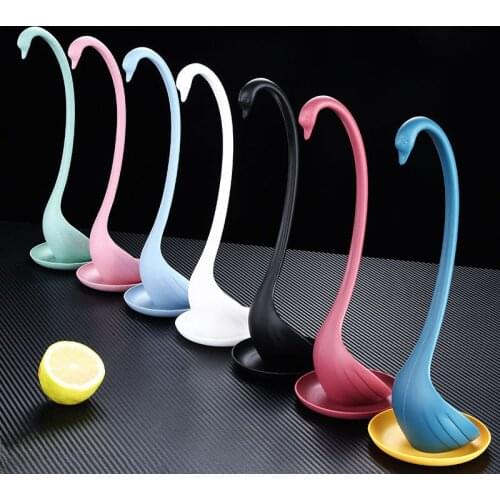 Swan Sell Like Hot Cakes with Tray Can Be Creative Vertical Spoon Wheat Spoon Exquisite Kitchen Utensils Set Kitchen Set